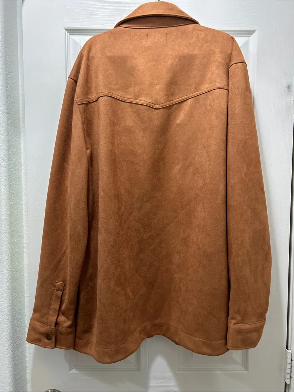 🤎FRYE Men's Button-Front Suede Jacket in Caramel Brown🤎